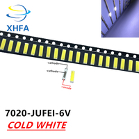 100PCS Original JUFEI LED 7020 light-emitting Light Beads High Power1W 6V 90LM Cool white For LED LCD TV Backlight new
