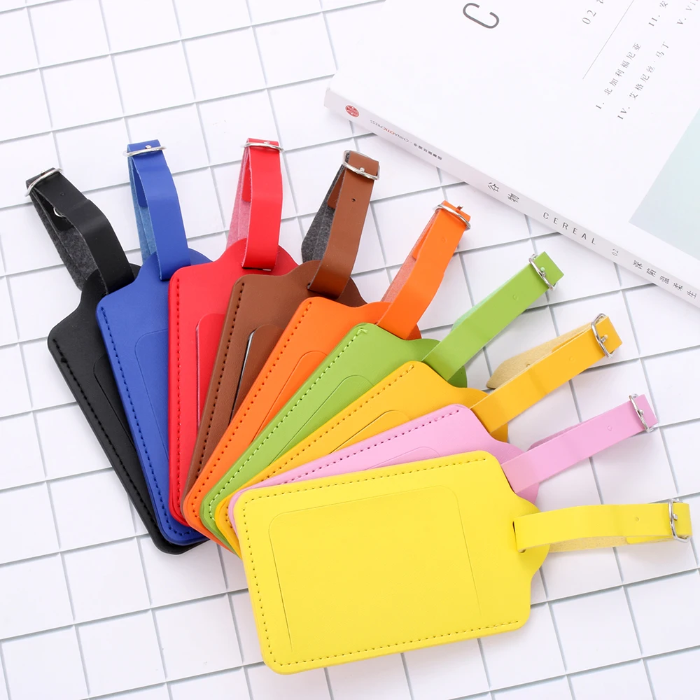 PU Leather Suitcase Luggage Tag Label Bag Pendant Handbag Portable Travel Accessories Name ID Address Tags High-Quality