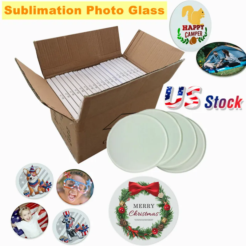 120 Pack Sublimation Blanks Personalised Photo Glass Coaster 3.9in Round