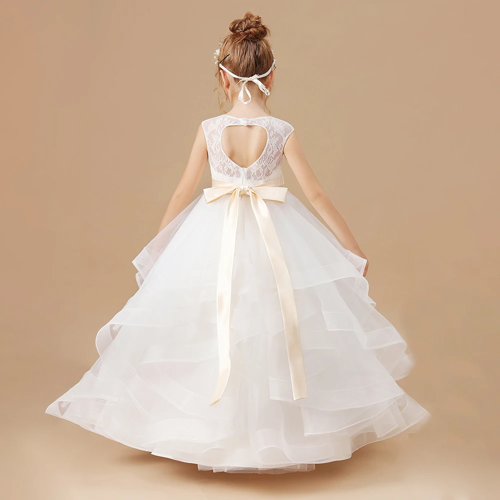 Applique Flower Girl Dress For Kid Birthday Evening Party Festivity Celebration Wedding Pageant Ball Event Banquet Prom Ceremony