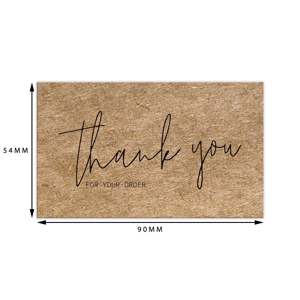 30pcs/bag Kraft Paper Thank You Card Enterprise Store Business Thank You Order Card Wholesale Gift Decoration Card