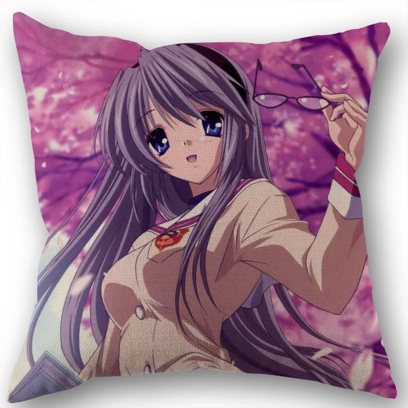 Custom Clannad Anime Pillowcase Wedding Decorative Cotton Linen Pillow Case For Home Pillow Cover 45X45(One Sides)