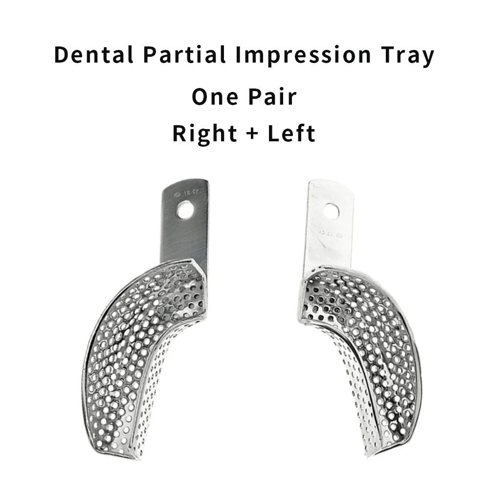 

Dental Partial Impression Trays One Pair Right and Left Stailess Steel Dentistry Lab Supplies Impression Materials Tools