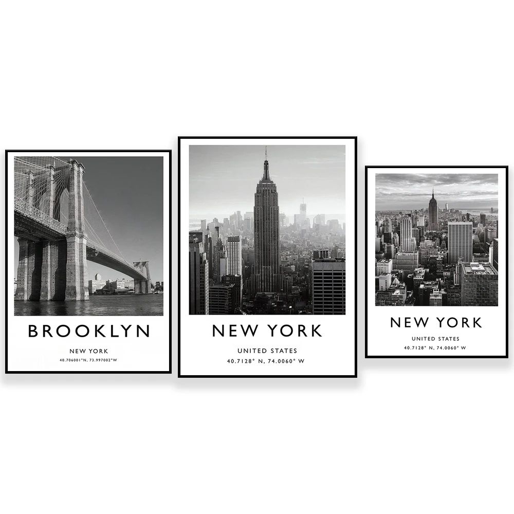 

New York Travel Print, New York Travel Poster, USA Print, Travel Art, Travel Decor, Black and White Print, Photographic Art