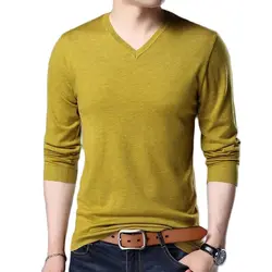 Pull à manches longues et col en V pour hommes, coupe couvertes, grandes tailles, N5870