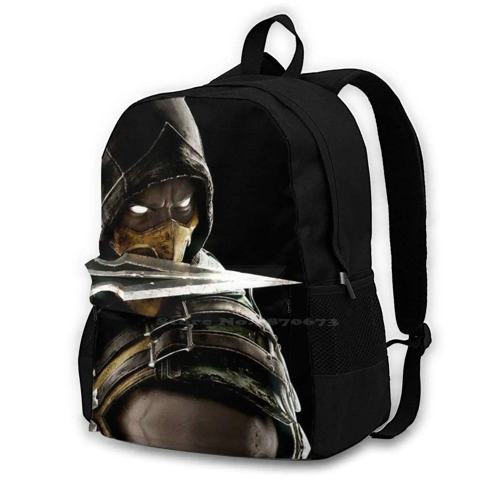 Scorpion Backpack For Student School Laptop Travel Bag Mortal Kombat Scorpion Black Amoled