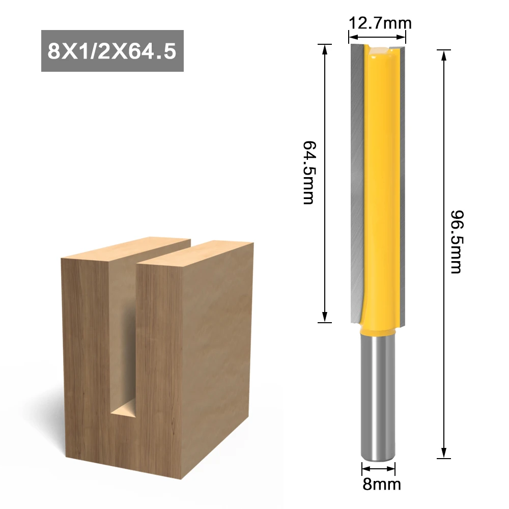 Imagem -03 - Straight And Dado Router Bit Dia 1pc Wood Cutting Tool para Woodworking mm Shank in x In1 in x in Length