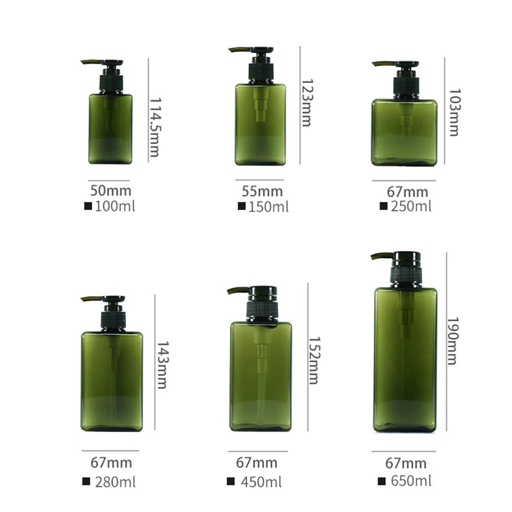 100-250ml Plastic Square Clear Bottle Liquid Soap Whipped Mousse Points Bottling Shampoo Lotion Shower Gel Pump Bottle