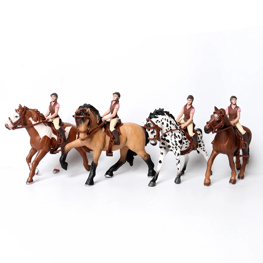 Figurine de chevalier de simulation avec cheval, figurines d'animaux de ferme, décoration d'équitation, beurre, cadeau pour enfants