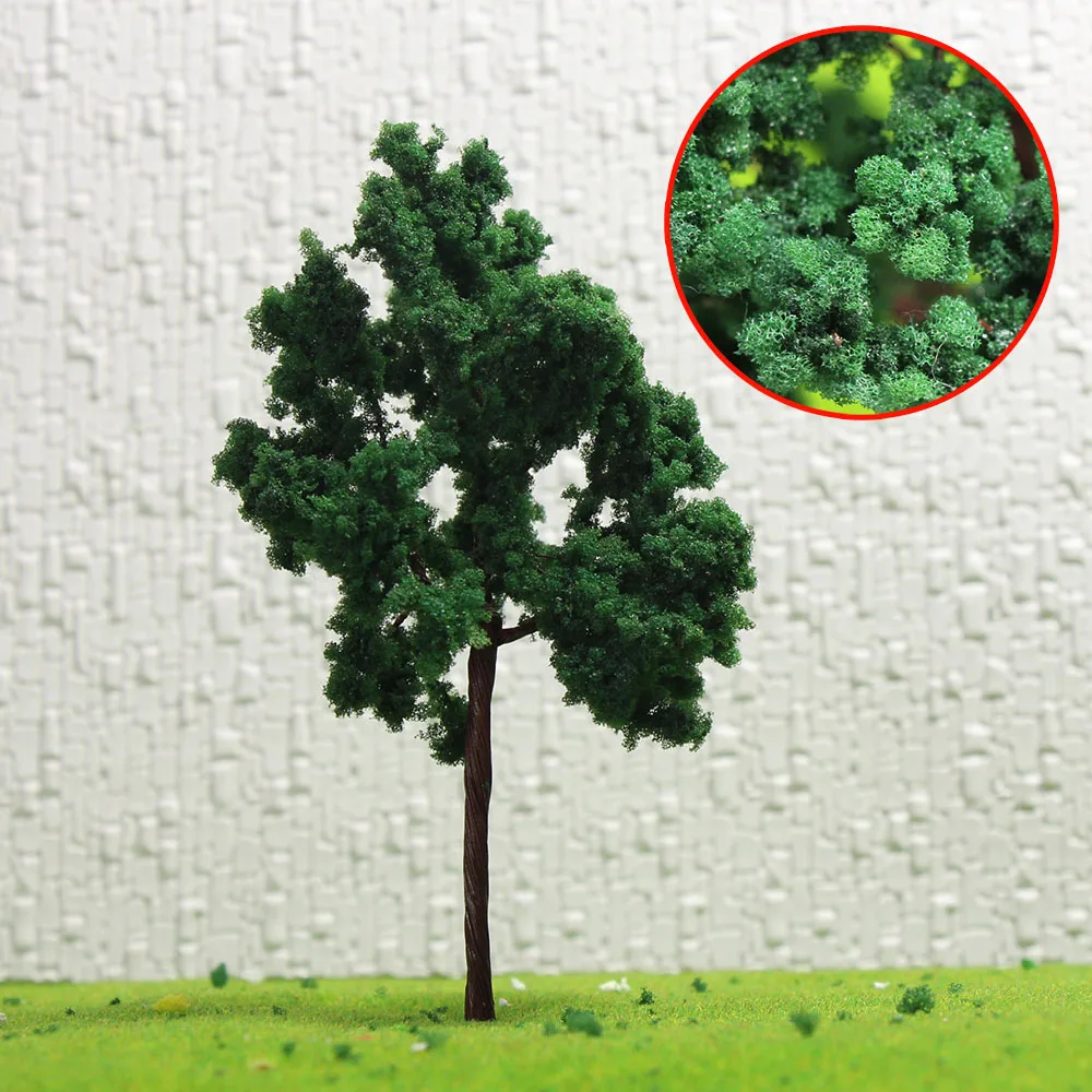 D11054 20pcs O Scale Model Roadside Trees 1:50 11cm Train Layout Diorama Iron Wire Trunk Sponge Leaf