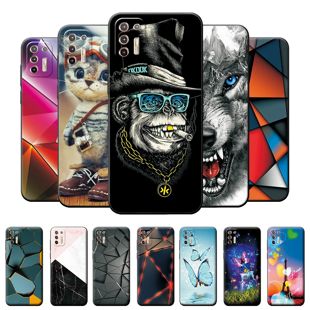 For Motorola Moto G9 Plus Case Geometric Cool Protective Case Bumper 6.81