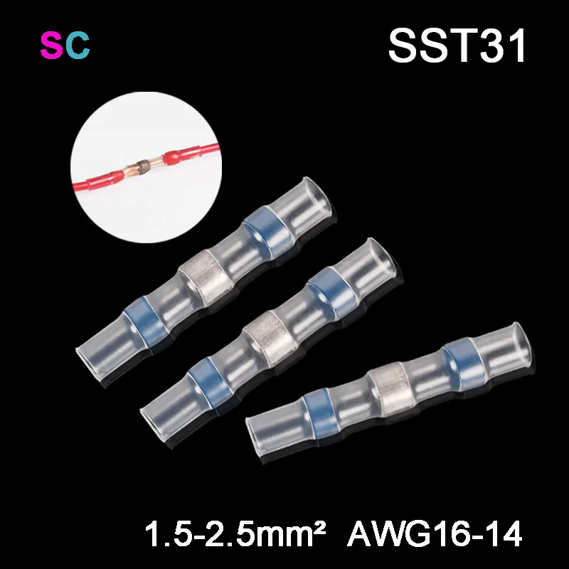 Heat Shrinkable Wire Terminals 10/20/50PCS SST-S31 Electrical Insulated Automotive Spade Soldering Seal Connector Assortment Kit