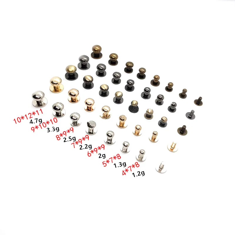 

Metal Alloy Knob Screw Rivets Studs DIY Crafts Leather Belt Watchband Round Monk Head Rivets Spikes Decor Nail Buckles