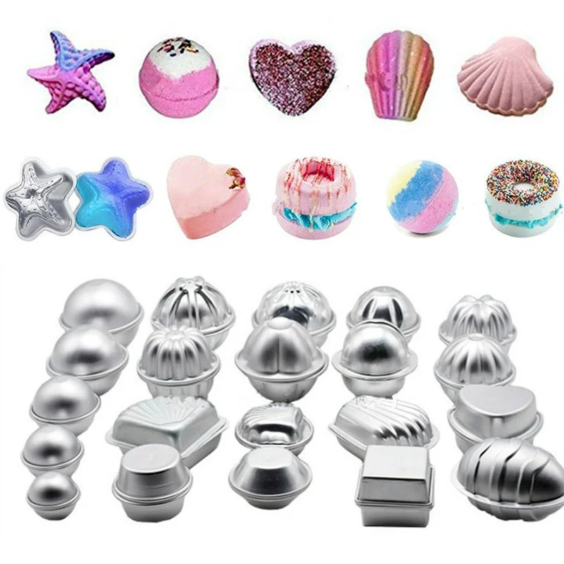 DIY Bath Bomb Mold Sphere Round Ball Molds Tool Supplies Aluminium Alloy Salt Ball Mould Chocolate Cake Pudding Making Tools