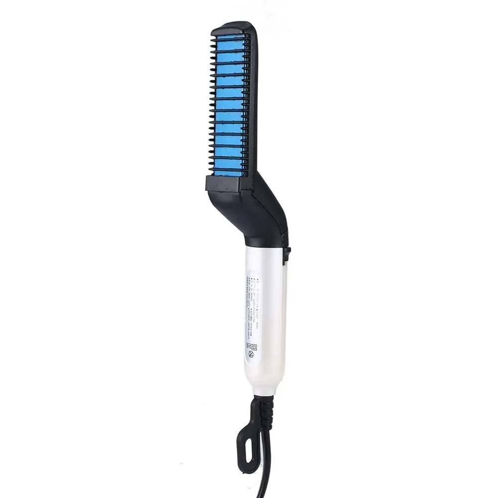 Multifunctional Hair Comb Brush Quick Beard Straightener Men's Hair Straightening Flat Iron Heated Hair Comb Show Cap Styler