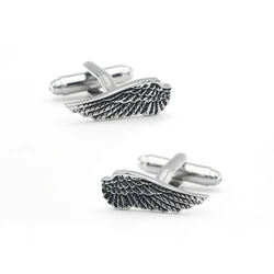 New Arrival Angel Wings Cuff Links Black Color Vintage Design Quality Brass Material Men's Cufflinks Free Shipping