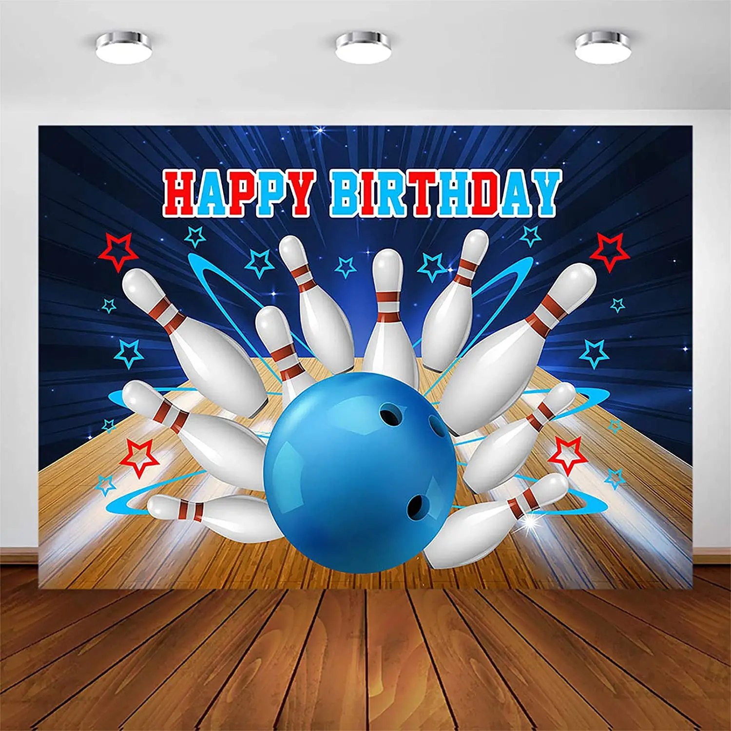 

Bowling Birthday Party Backdrop for Boys Bowling Party Photography Background Let's Strike Up Bowling Happy Birthday Banner