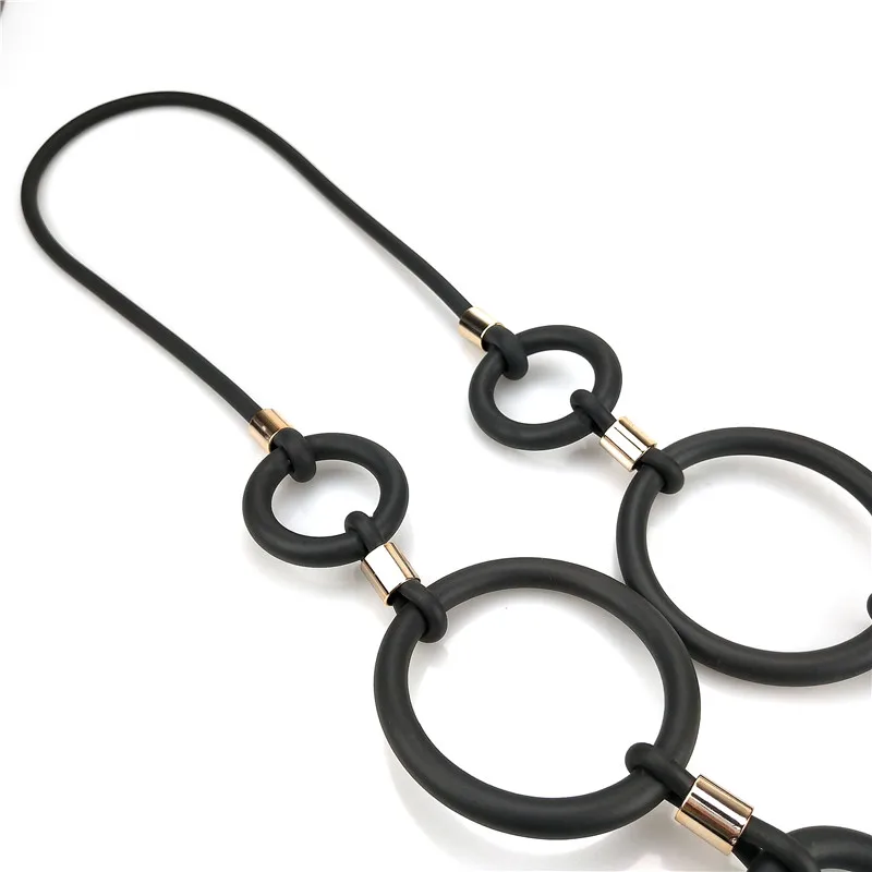 UKEBAY 2020 New Rubber Jewelry Women Long Pendant Necklace Punk Style Clothes Accessories Handmade Necklaces Wholesale Jewellery