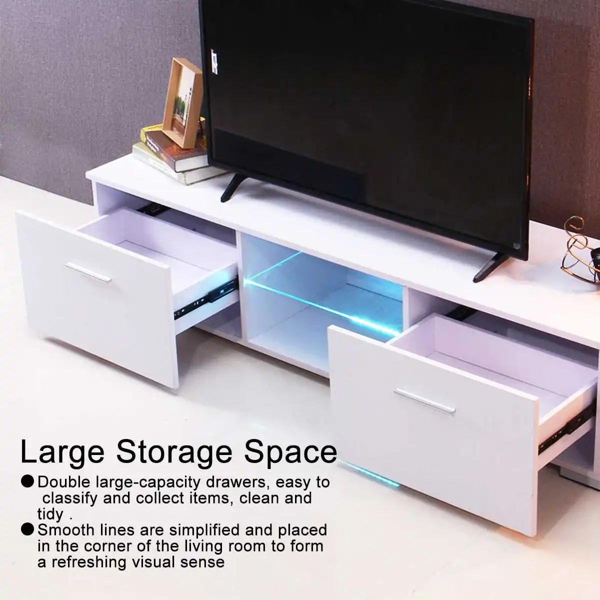 57 inch High Capacity TV Cabinet Modern LED TV Stand Living Room Furniture Detachable TV Bracket Home Furnishings US Shipping