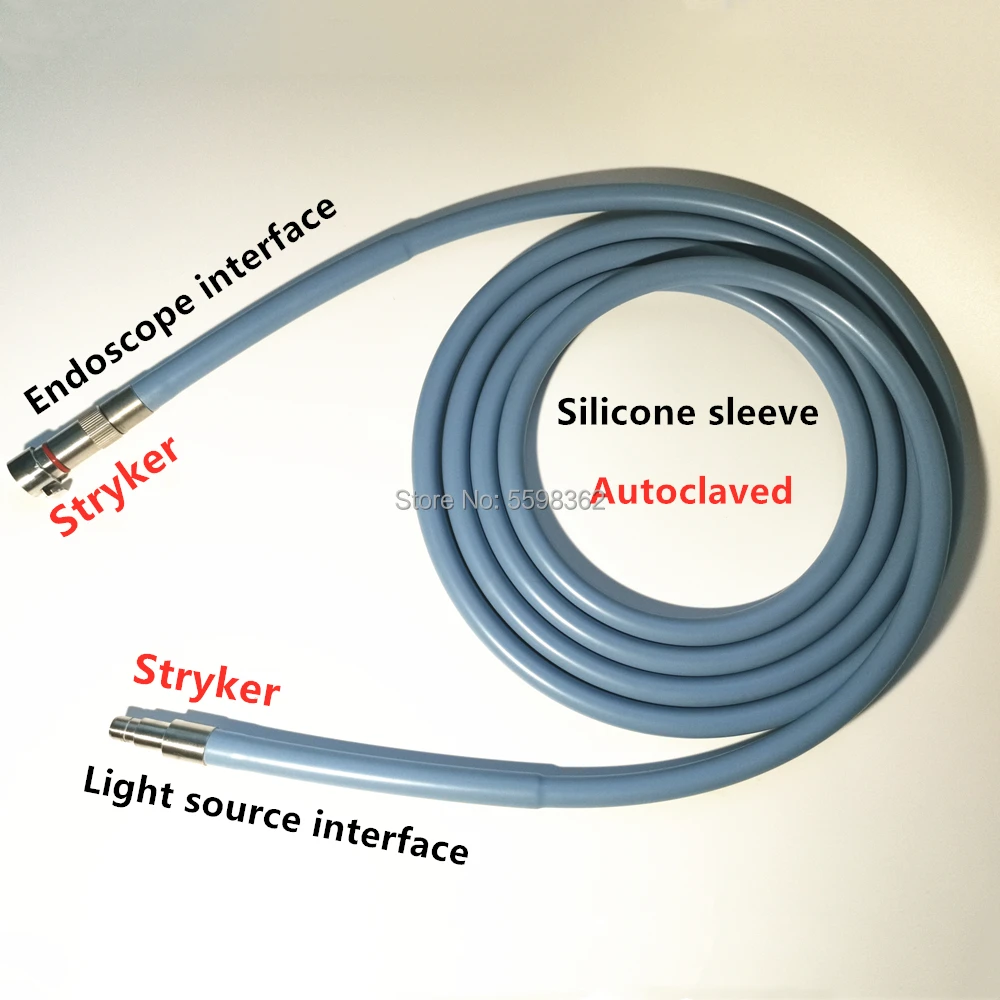 Imagem -03 - Medical Surgical Light Source e Stryker Endoscope Interface Cabo de Fibra Óptica Autoclavável 34x2500 mm 3000 mm Fit