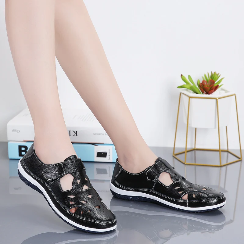 STRONGSHEN Women Casual Shoes Ladies Soft Beach Sandals Walking Flat Shoes Outdoor Comfort Female Fashion Breathable Shoes