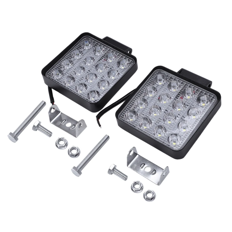 2 sztuk 48W 6000k wiązki punktowej LED kwadrat światła robocze lampa ciągnik ciężarówka SUV 4WD 12V 24V