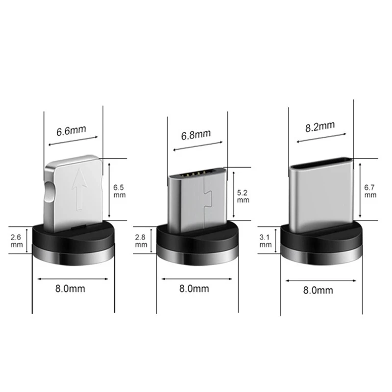 5/1PCS Converter Charging Cable Adapter For Mobile Phone 360 Degree Rotation Magnetic Tips Cable For Samsung Replacement Parts - Image 6