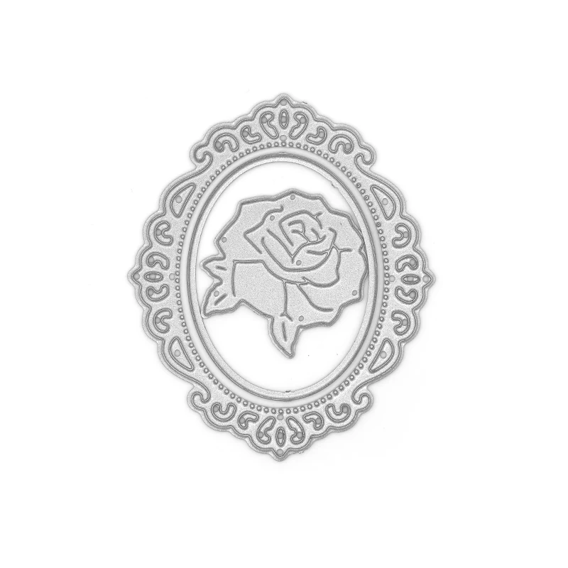 Lace Oval Frame Metal Die Cut Rose Steel Scrapbook Cutting Dies New 2020 for Card Making Home Party Decoration