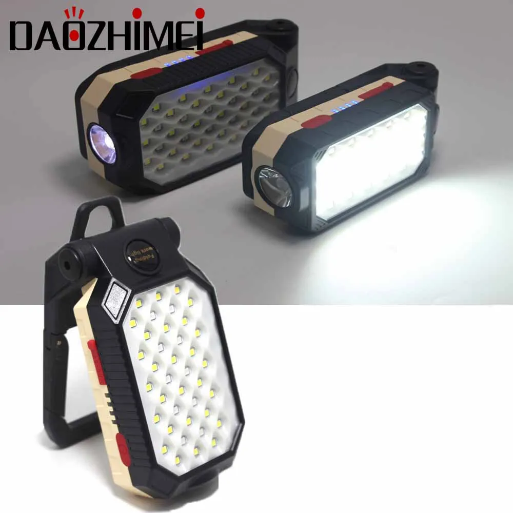 Portable Fishing COB Light Waterproof Rechargeable LED Work Light Built-in Battery Car Repairing Magnet Inspection Lamp