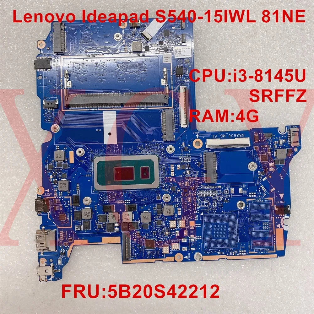 Original for lenovo ideapad S540-15IWL 81ne portable cpu motherboard I3-8145U srffz uam 4g 5b20s42212 100% test ok