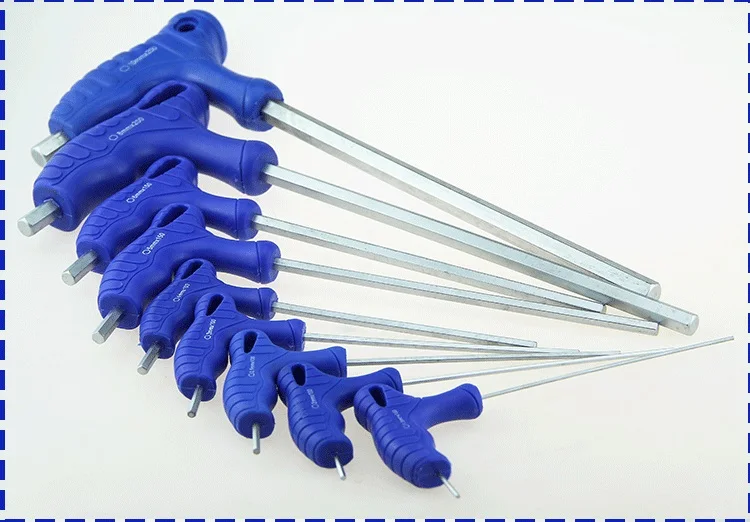 

9PC T Handle Hex Allen Key Wrench Set Ball Head Flat head Wrench 1.5mm-10mm or Auto Bike Motorycle Hand Tools Set