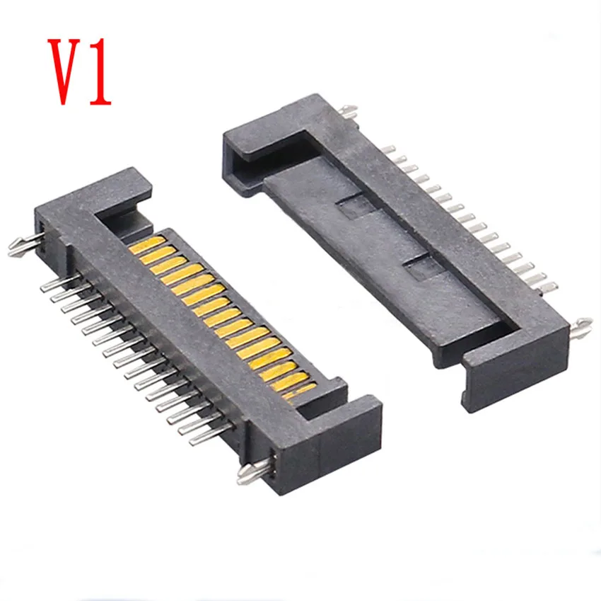 5PCS SATA Right Angle Straight Patch Type 15 Pin 15P Male Adapter Connector For Hard Drive HDD