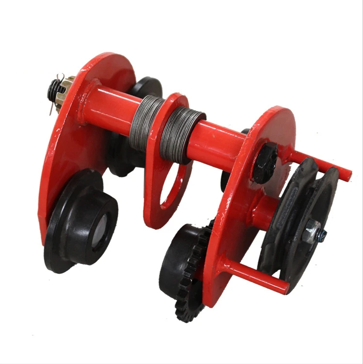 1T Plain Trolley Manual Hand Push Beam Monorail Trolley Lifting Chain Hoist Chain Block Crane Lifting Sling