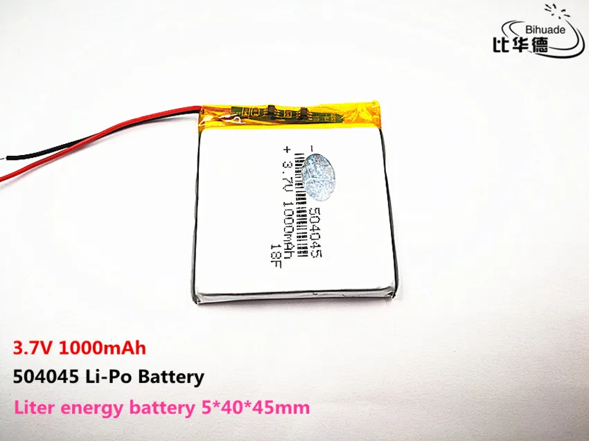 Liter energy battery Good Qulity 3.7V,1000mAH,504045 Polymer lithium ion / Li-ion battery for TOY,POWER BANK,GPS,mp3,mp4