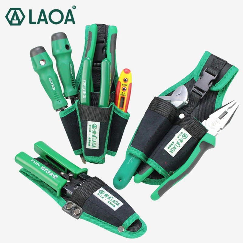 LAOA Multifunction Tool Bag 600D Double Layers Oxford Fabric Repair Waist Bags Tool Pockets