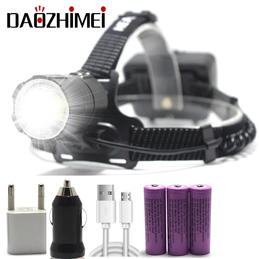 10000 LM XHP70.2 Powerful Led Headlamp 18650 XML-T6 Led Headlight Rechargeable USB Head Flashlight Zoom hunting Torch Light