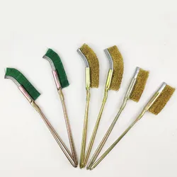 225- 245mm Mini Wire Brush Steel Brass Nylon Polishing Brush for Industry Detail Metal Rust removal Household Cleaning Hand Tool