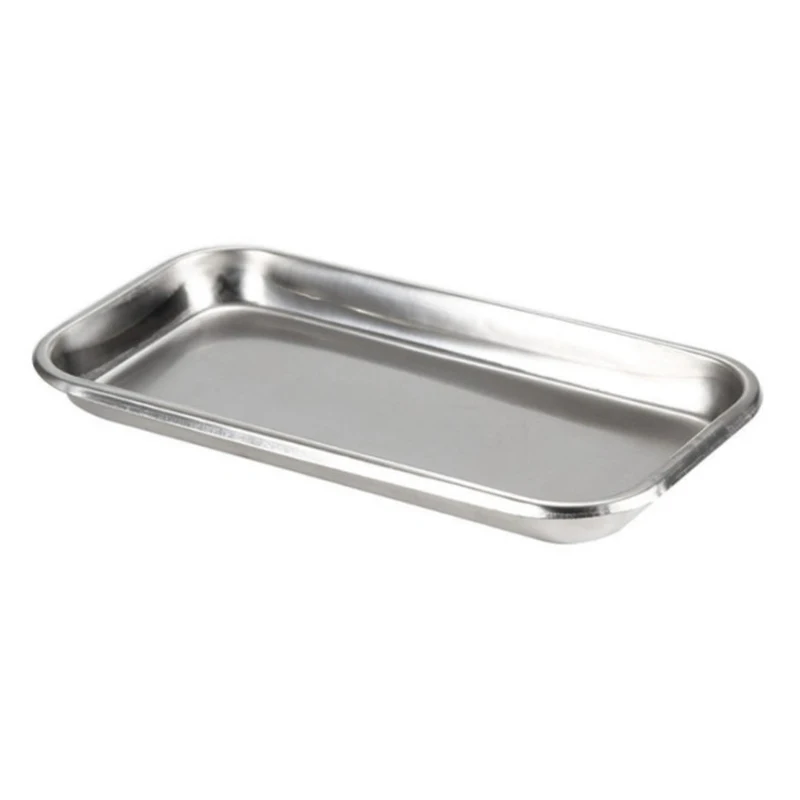 Stainless Steel Storage Tray Food Fruit Plate Dish Tableware Doctor Surgical Dental Tray Kitchen Accessories Desktop Organizer