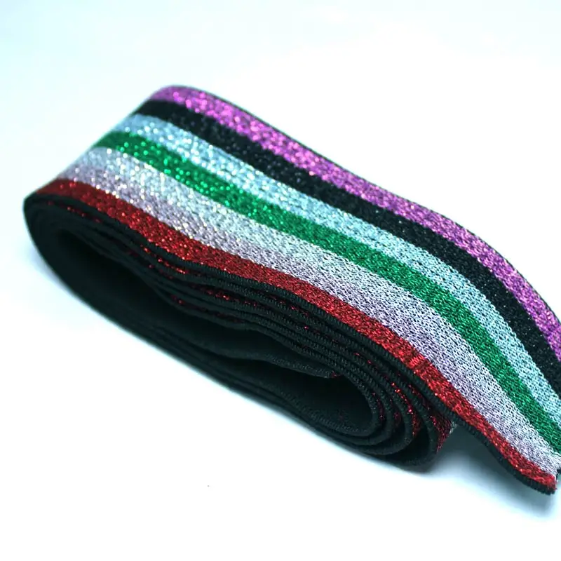 Clothing accessories household color striped elastic band Rainbow gradient high quality elastic band, belt