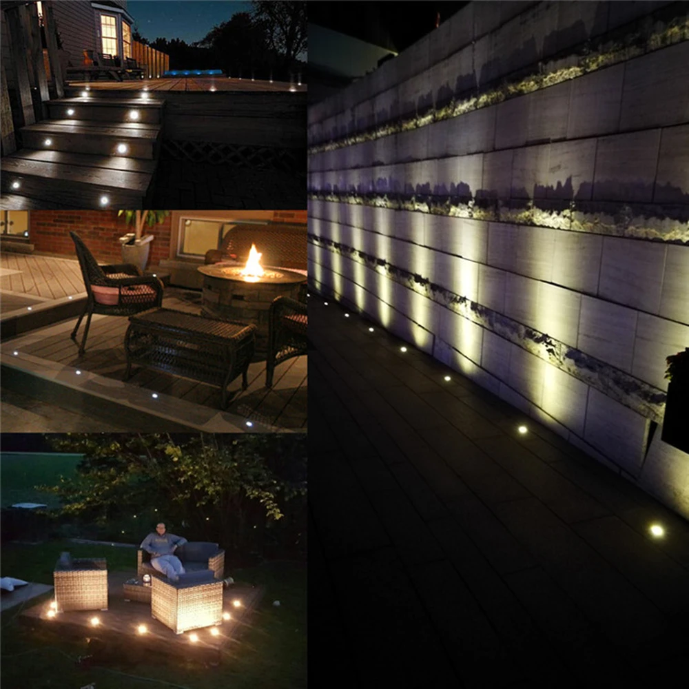 Imagem -06 - Impermeável Anti-refletor Led Luz Subterrânea Chão Jardim Lâmpada de Assoalho Outdoor Recessed Inground Iluminação Quintal Ip67 3w 1w 12v 24v