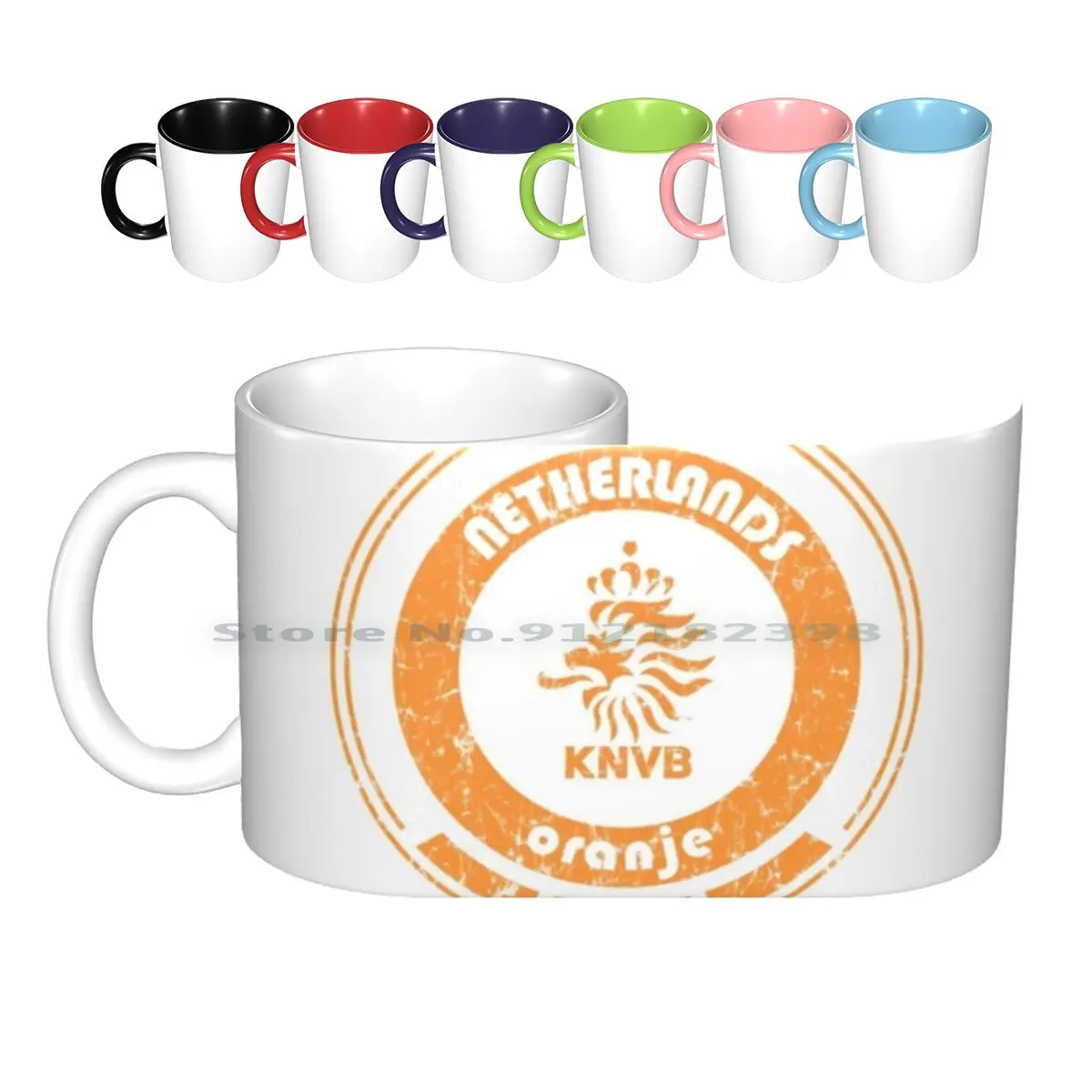 Football-Team Netherlands ( Distressed ) Ceramic Mugs Coffee Cups Milk Tea Mug Holland Netherlands Oranje Football Soccer