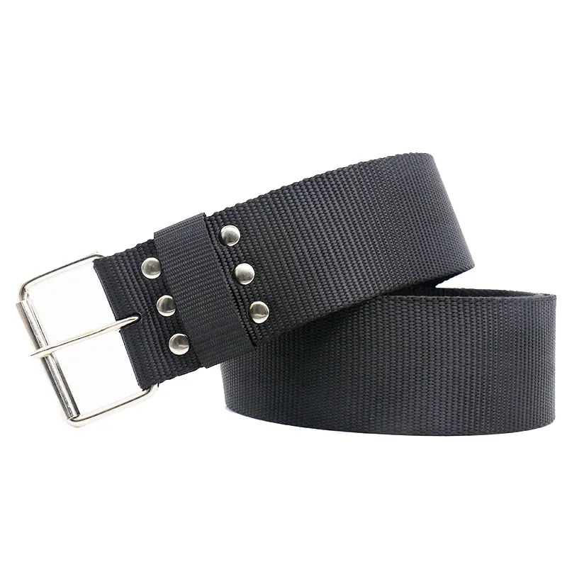 Younger PIN Needle Buckle Nylon Belts Breathable Unisex Leisure Sport Fashion Jeans Accessories Cinto Plus Width 5cm Strap Black