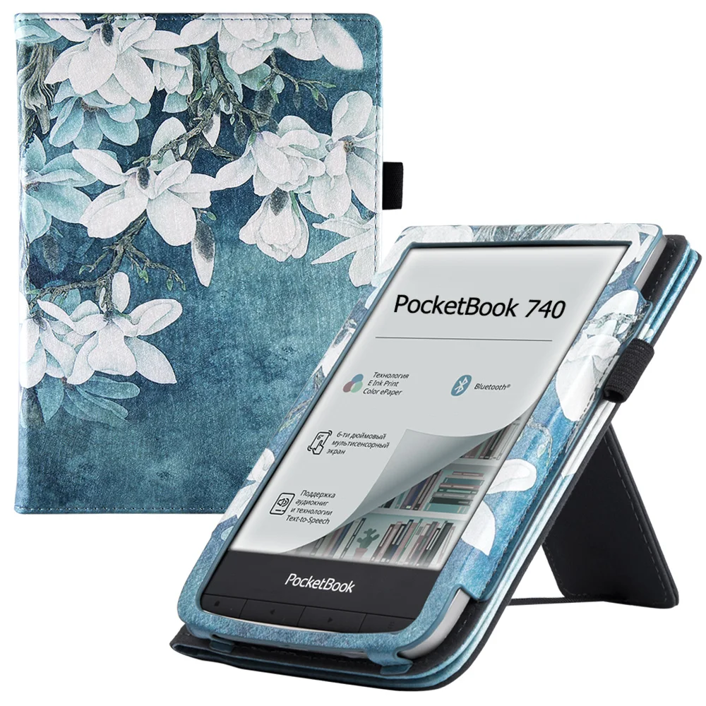 

Case for PocketBook 740/Pocketbook InkPad 3 Color/PocketBook 740 Pro eReader - Premium Protective Cover with Stand/Hand Strap