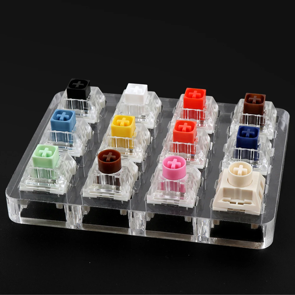 Acrylic Kailh Box Switches Tester Black White Red Brown Blue Yellow Orange Navy Jade Silent Brown Silent Pink Ice Cream Switch