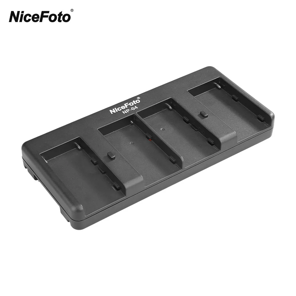 NiceFoto NP-04 NP-F Battery to V-Mount Battery Converter Adapter Plate 4-slot for Sony Battery for LED Video Light