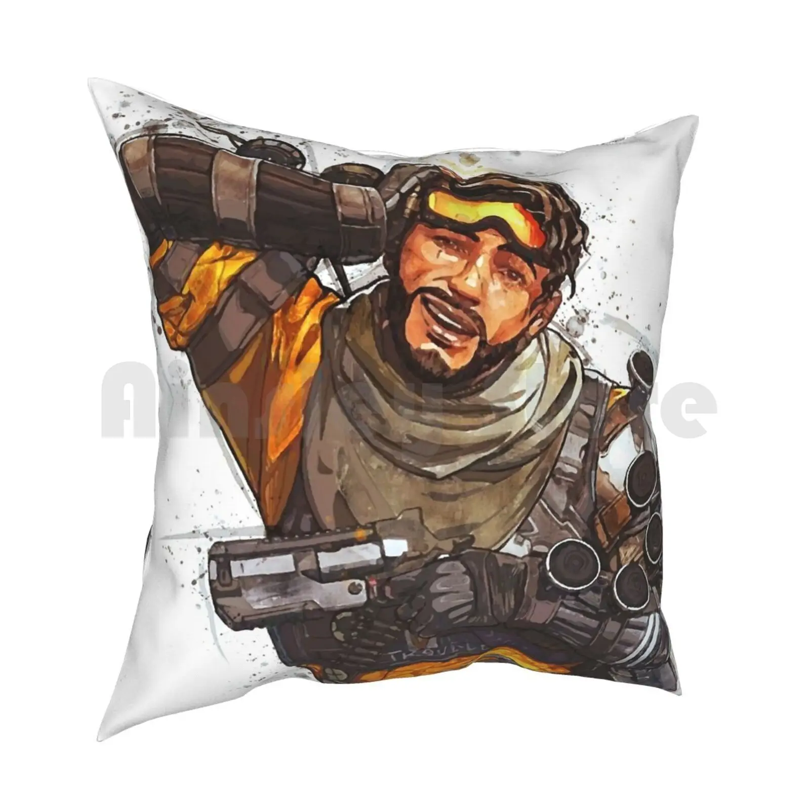 Apex Legends-Mirage Watercolor Art Painting Pillow Case Printed Home Soft DIY Pillow cover Apex Legends Apex Legends Apex