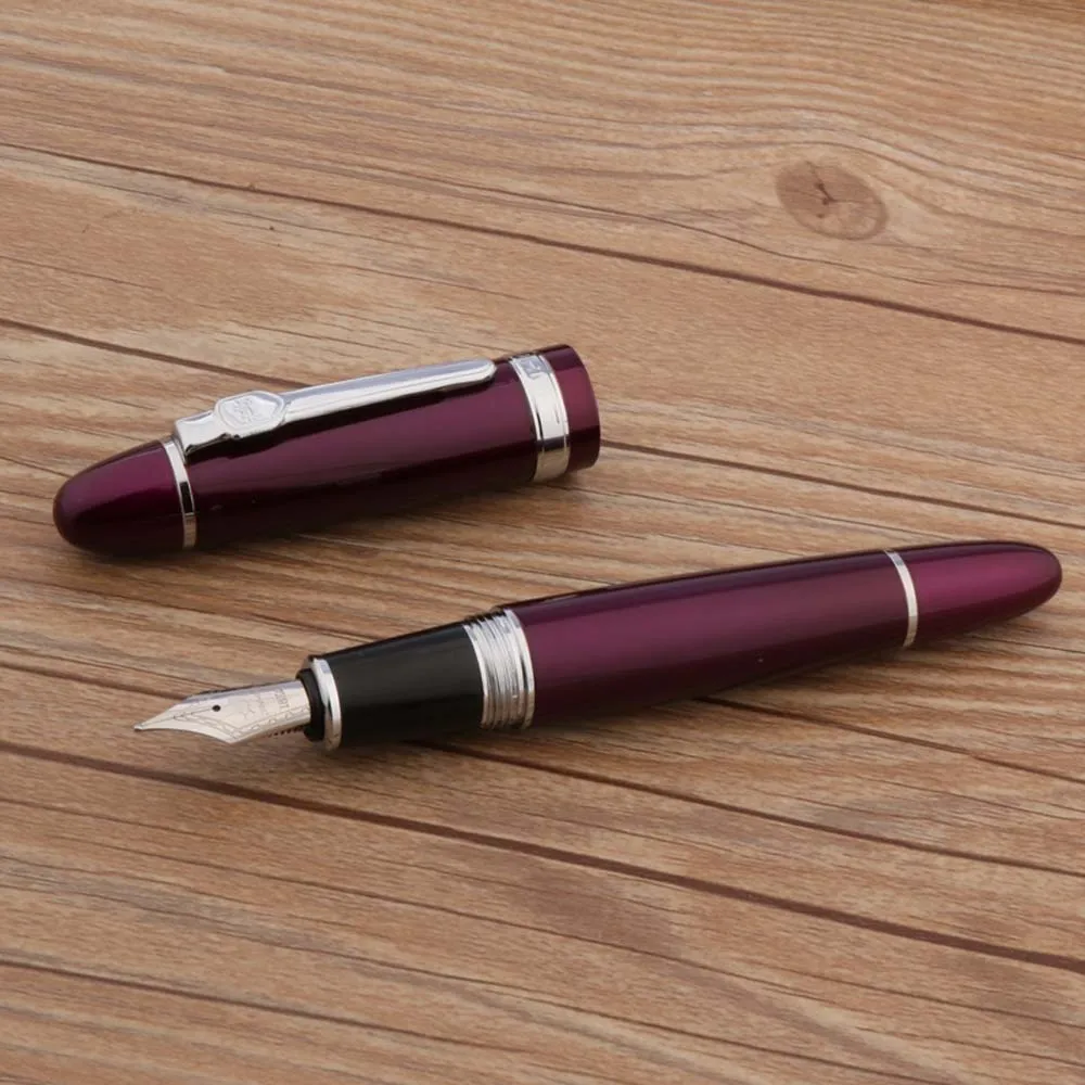 

luxury High quality jinhao 159 Fountain Pen purple silver spinning elegante signature pen Stationery Office School Supplies new