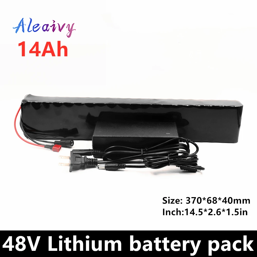 Aleaivy 48V 13S3P 14Ah 500W 750W Li-Ion Battery Pack, Suitable For 54.6V Electric Bicycle With 20A BMS Built-In Lithium Battery