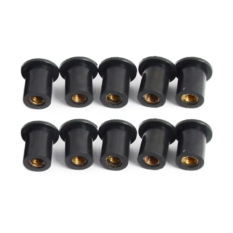 10pcs M4/M5/M6 Rubber Well Nuts Blind Fastener Windscreen Windshield Fairing Cowl Fastener Accessories for Motorcycle