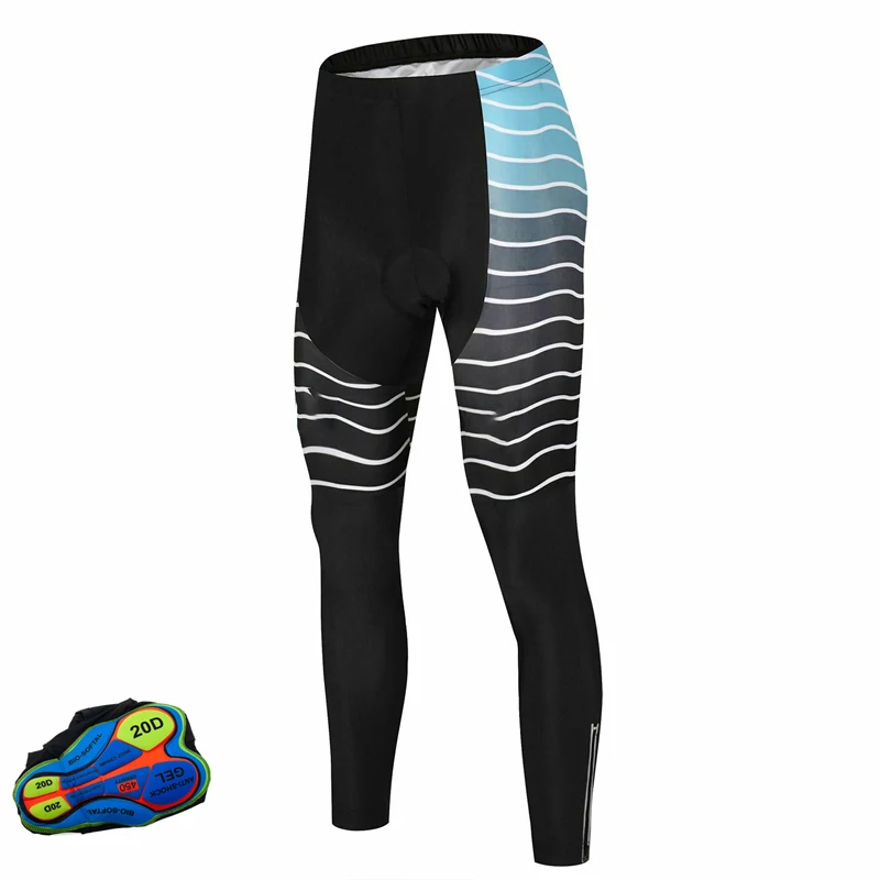 Professionally Triathlon Mountain Bike Breathable Gel Padded Tights Shockproof Bicycle Long Pants Cycling Bibs Trousers